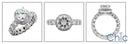 2.25 Round CZ Center Eternity Cubic Zirconia Engagement Ring 14k White Gold