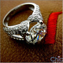 Estate 3 Ct Round Center Pave Cubic Zirconia Cz Ring