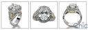 3 Ct Oval Cubic Zirconia Center  Pave Halo Two Tone Gold Cz Engagement Ring 14k
