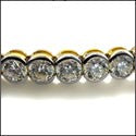 Cubic Zirconia Cz Round Half Bezel 67 TCW Necklace