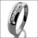 Mens .30 Ct Princess in Channel Cubic Zirconia CZ Wedding Band