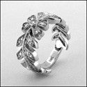 Eternity Pave Set Leaves Cubic Zirconia Cz Ring