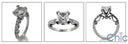Engagement 1 Ct Princess Center Pave Scroll Cubic Zirconia Cz Ring
