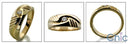 Mens Single Small Round Stone Cubic Zirconia CZ Wedding Band
