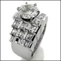 Engagement 2 Ct Brilliant Center Channel Princess Wide Shank Cubic Zirconia Cz Ring