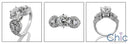 Anniversary 2 Ct Round Center Pave Ct Channel Cubic Zirconia Cz Ring