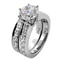 Matching Set 2 Ct Round Pave Cubic Zirconia Cz Ring