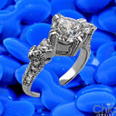 Anniversary Round 1.5 Ct Center Triangle d Pave Set Stone Cubic Zirconia Cz Ring