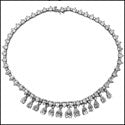 Cubic Zirconia Cz Pear Shape Tear Drop 77 TCW Round Necklace