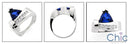 Anniversary 3 Ct Sapphire Trillion Ct channel Cubic Zirconia Cz Ring