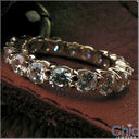 Eternity .20 Carat Each Round Cubic Zirconia Share Prong Available 14K Rose Yellow and White Gold  Total Carat  3.5 Wedding Band