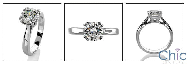 Solitaire 1.5 Round Brilliant Double Prong Cubic Zirconia Cz Ring
