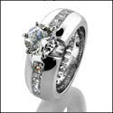 Engagement 1 Ct Round Center Channel Eternity Princess Cubic Zirconia Cz Ring