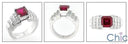 1.5 Carat Ruby Cubic Zirconia Princess Center Channel Set Princess Sides Anniversary Ring 14K White Gold