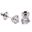 Round 1 Ct Martini 3 Prong Cubic Zirconia CZ Earrings