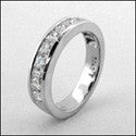Wedding 4.5 MM Princess Channel Cubic Zirconia 14k White Gold Band