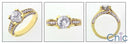 Estate 1.5 Ct Round Pave Set 14K Gold Cubic Zirconia Cz Ring