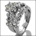 Matching Set 1 Ct Round Center Bezel Wedding Cubic Zirconia Cz Ring