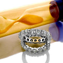 Eternity .20 Carat Each Round Cubic Zirconia Share Prong Available 14K Rose Yellow and White Gold  Total Carat  3.5 Wedding Band