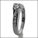 Engagement Tiny 0.30 Ct Round Center Channel Bridge Cubic Zirconia Cz Ring