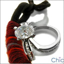 Matching Set 1.5 Oval Center Channel Wedding Cubic Zirconia Cz Ring
