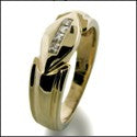 Mens .20 TCW in Channel Cubic Zirconia CZ Wedding Band