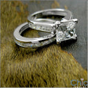 Matching Set 1.5 Princess Center Channel Cubic Zirconia Cz Ring