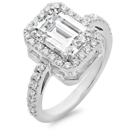 Engagement 2 Ct Step In Halo Cubic Zirconia Cz Ring