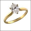 Solitaire .50 Oval Tiffany style Cubic Zirconia Cz Ring