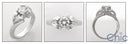 Round Cubic Zirconia Anniversary .75 Carat Engagement Ring 14K White Gold