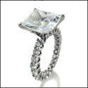 Engagement 5 Ct . Radiant Cushion Eternity Cubic Zirconia Cz Ring