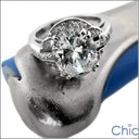 Anniversary Oval 4 Ct Halo Cubic Zirconia Cz Ring