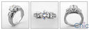 Estate 2.6 Round Center Miligree Edges Cubic Zirconia Cz Ring