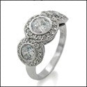 Anniversary Round Bezel Halo Cubic Zirconia Cz Ring