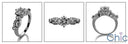 Engagement Round Brilliant 1 Ct Center 6 Prong Bezel Pave Cubic Zirconia Cz Ring