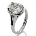 Solitaire 2.5 Oval Diamond CZ Single Stone Cubic Zirconia 14 White Gold Ring