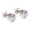 4 Ct Round Bezel Cubic Zirconia CZ Earrings