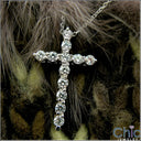 Cubic Zirconia Cz Cross .75 TCW Round Stone Share Prong Pendant