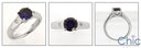 Solitaire Sapphire 1.25 Carat Round Center Cubic Zirconia 14K White Gold Ring