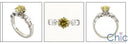 Engagement Canary Round Center Channel Cubic Zirconia Cz Ring