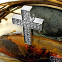 Cubic Zirconia Cz 1 Ct Round Pave Cross Pendant