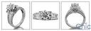 Engagement Round 1 Ct Center Channel Baguettes Cubic Zirconia Cz Ring