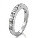 Wedding .75 TCW Princess Round Cubic Zirconia 14K White Gold Band