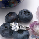 3 Stone 2 Ct Round Long Tapered Baguettes Cubic Zirconia Cz Ring