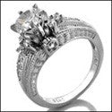 Engagement Round 1 Ct Engraved Shank Cubic Zirconia Cz Ring