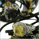 Canary Princess 2 Ct Cubic Zirconia  Two Tone Gold 14K Anniversary CZ Ring