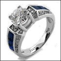 Engagement Round 1 Ct Center Sapphire Princess Channel Cubic Zirconia Cz Ring