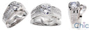 Matching Set 1.25 Round Channel Set Center Princess Fitted Cubic Zirconia Cz Ring
