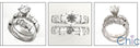 Matching Set 1 Ct Round Center Bridal Ring Cubic Zirconia Cz Ring