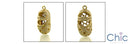 Cubic Zirconia Cz Two tone Baby Shoe Pave Charm Pendant